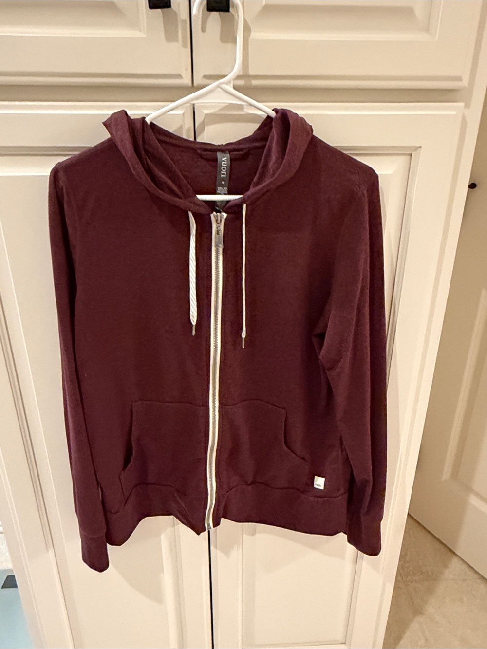 Vuori Burgundy Zip-Up Hooded Sweatshirt